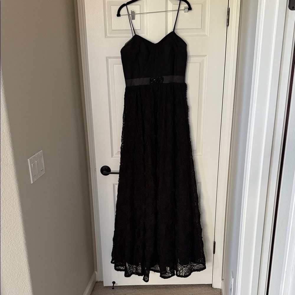 Adrianna Papell Black Lace Maxi Dress